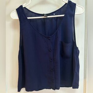 Nice blue Forever 21 button down tank top blouse size large